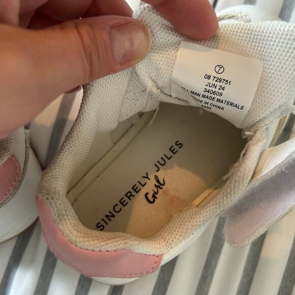 Sincerely Jules White & Pink Sneakers, Toddler Girl 7C (run small) - Picture 7 of 7